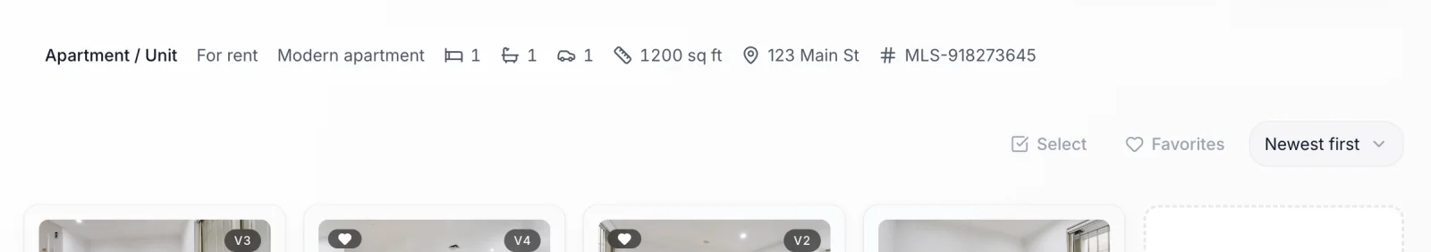 The listing details fact strip on the project page