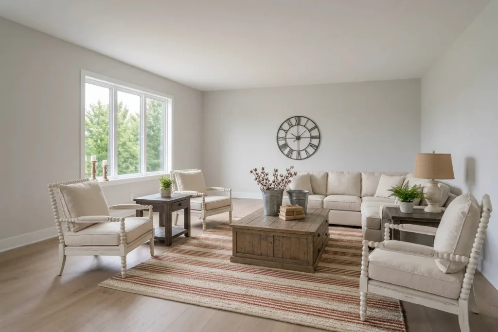 Living Room — Farmhouse — after staging