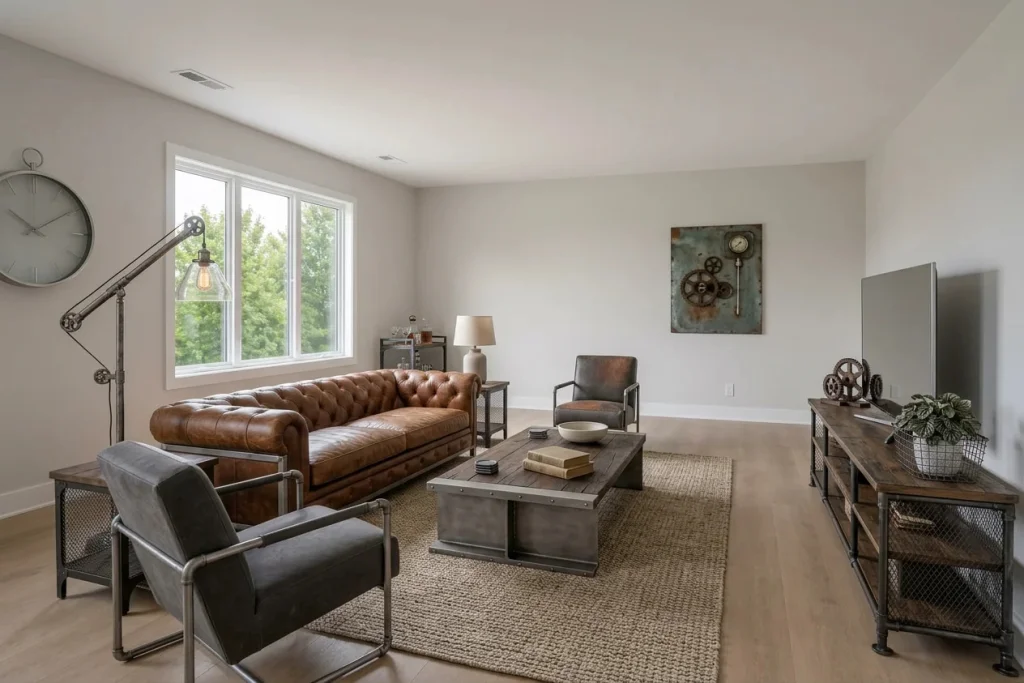 Living Room — Industrial — after staging
